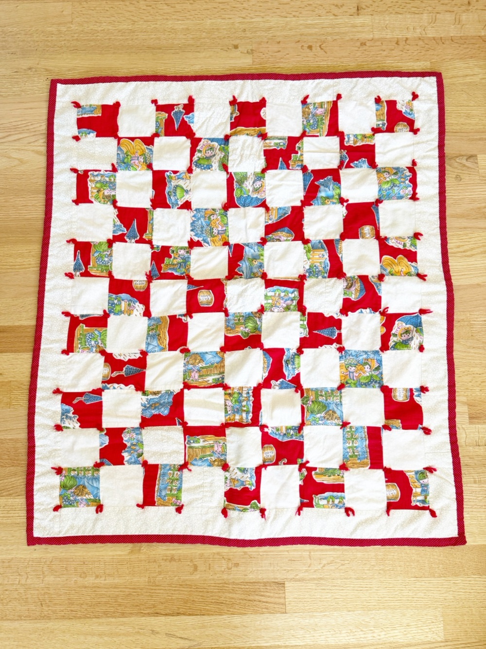 Vintage Kids Patchwork Quilt Double Sided